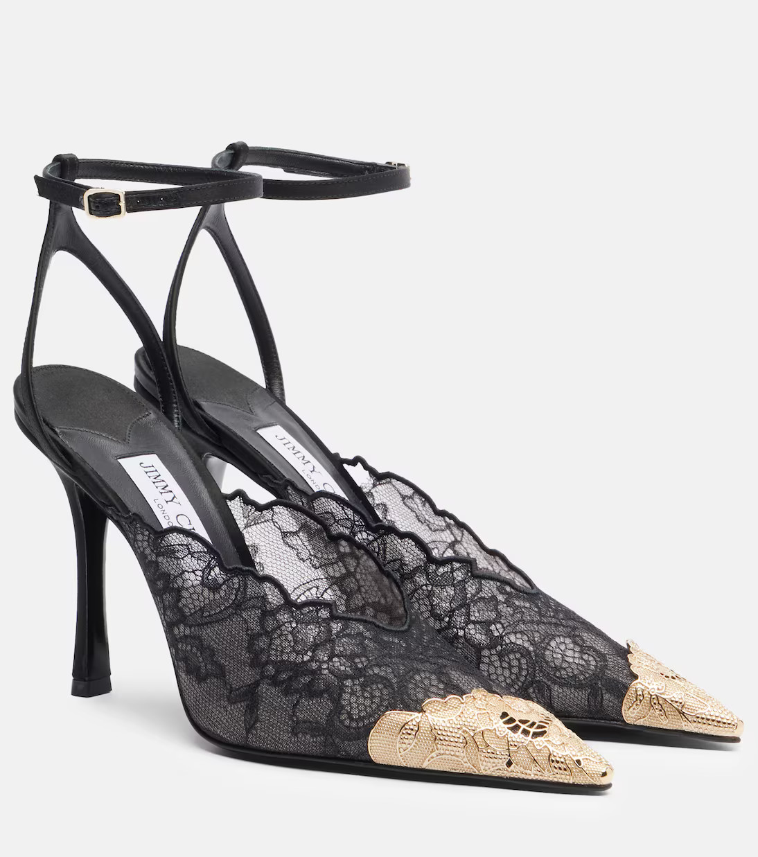 Faiz 100 leather-trimmed lace pumps | Mytheresa (UK)