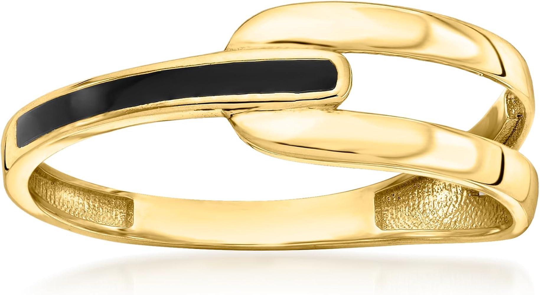 Canaria 10kt Yellow Gold Open-Space Ring With Black Enamel | Amazon (US)