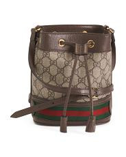 Made In Italy Supreme Canvas And Leather G G Ophidia Small Bucket Bag | TJ Maxx