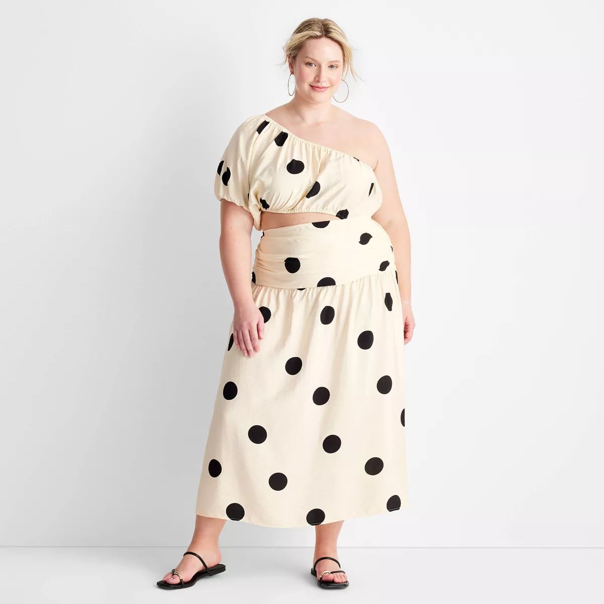 Women's Polka Dot One Shoulder Cut-Out Midi Dress - Future Collective™ with Jenny K. Lopez Crea... | Target