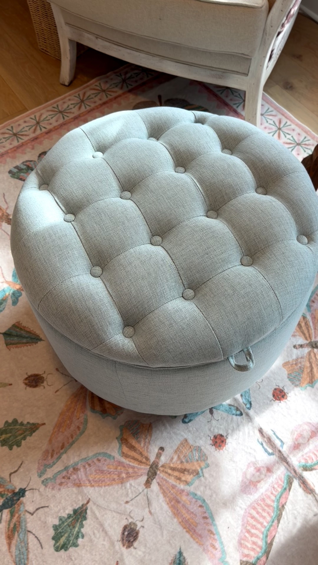 This ottoman is the perfect “Bonnie Blue” shade and I absolutely love it. 
It is truly the perfect size, not too small and not too big.

Love you, mean it! 💙🦋😘

#LTKHome #LTKmomlife