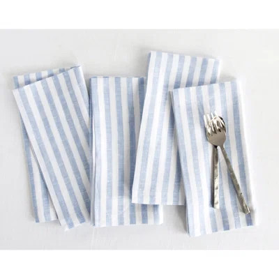 Amalfi Stripe - 100% Pure Linen Dinner Napkins | Wayfair Professional