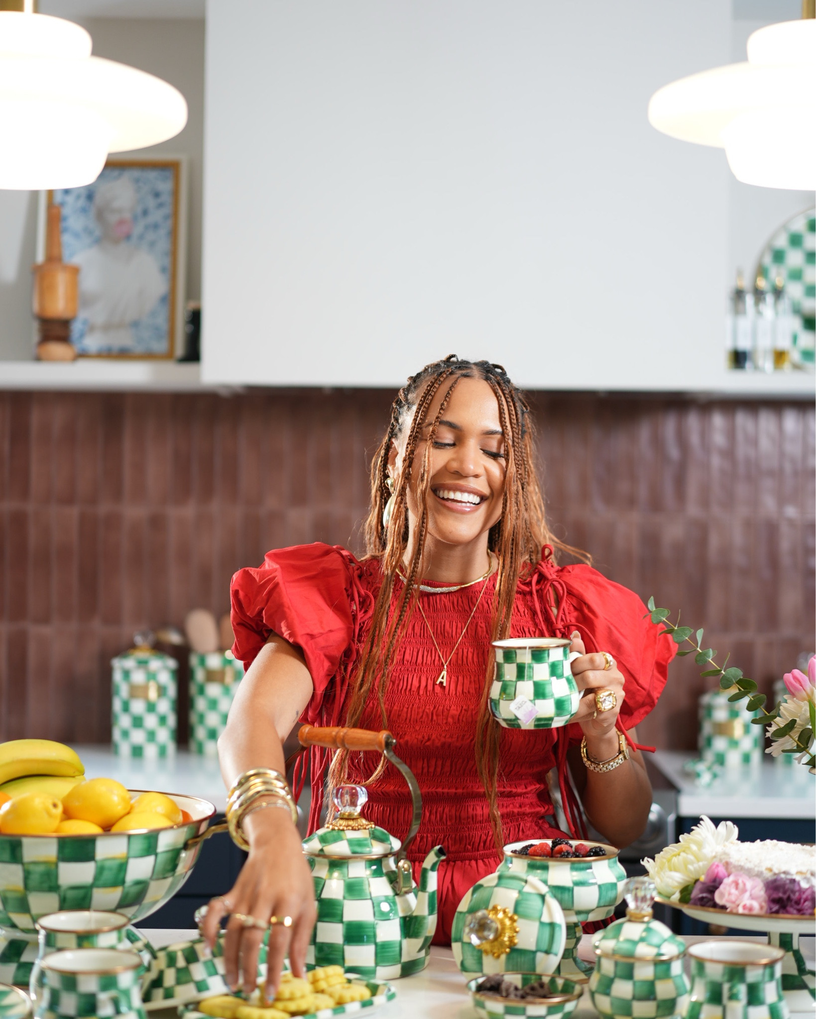 Decorating the kitchen with the new Mackenzie-Childs Emerald Check collection.

#LTKStyleTip #LTKSeasonal #LTKHome