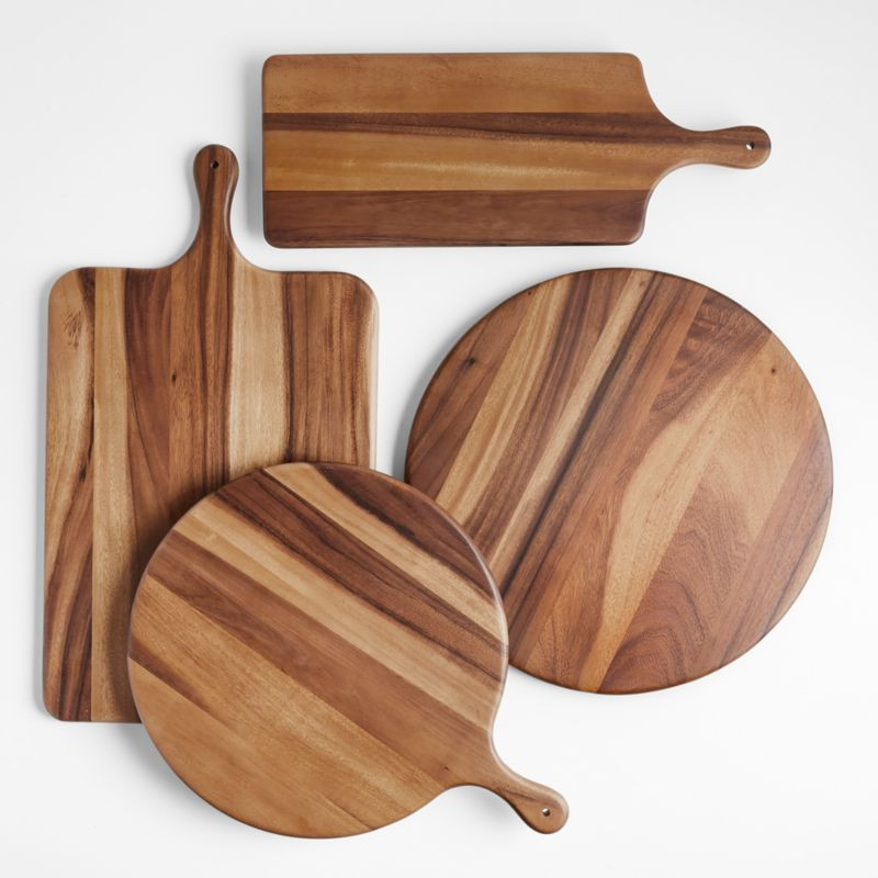 Tondo Acacia Serving Boards | Crate & Barrel | Crate & Barrel