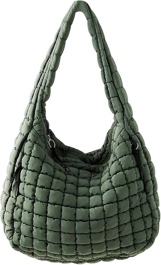Women's Quilted Bag Shoulder Bag Free People Dupes Padded Tote Bag Large Capacity Hobo Purse Padd... | Amazon (US)