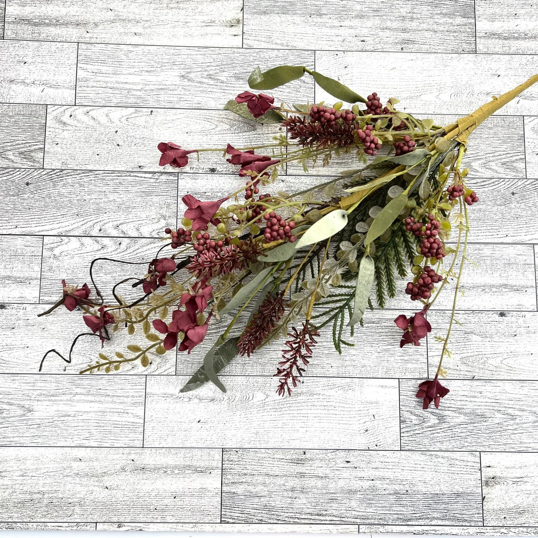 Burgundy Lavender Berry Spray - Etsy | Etsy (US)