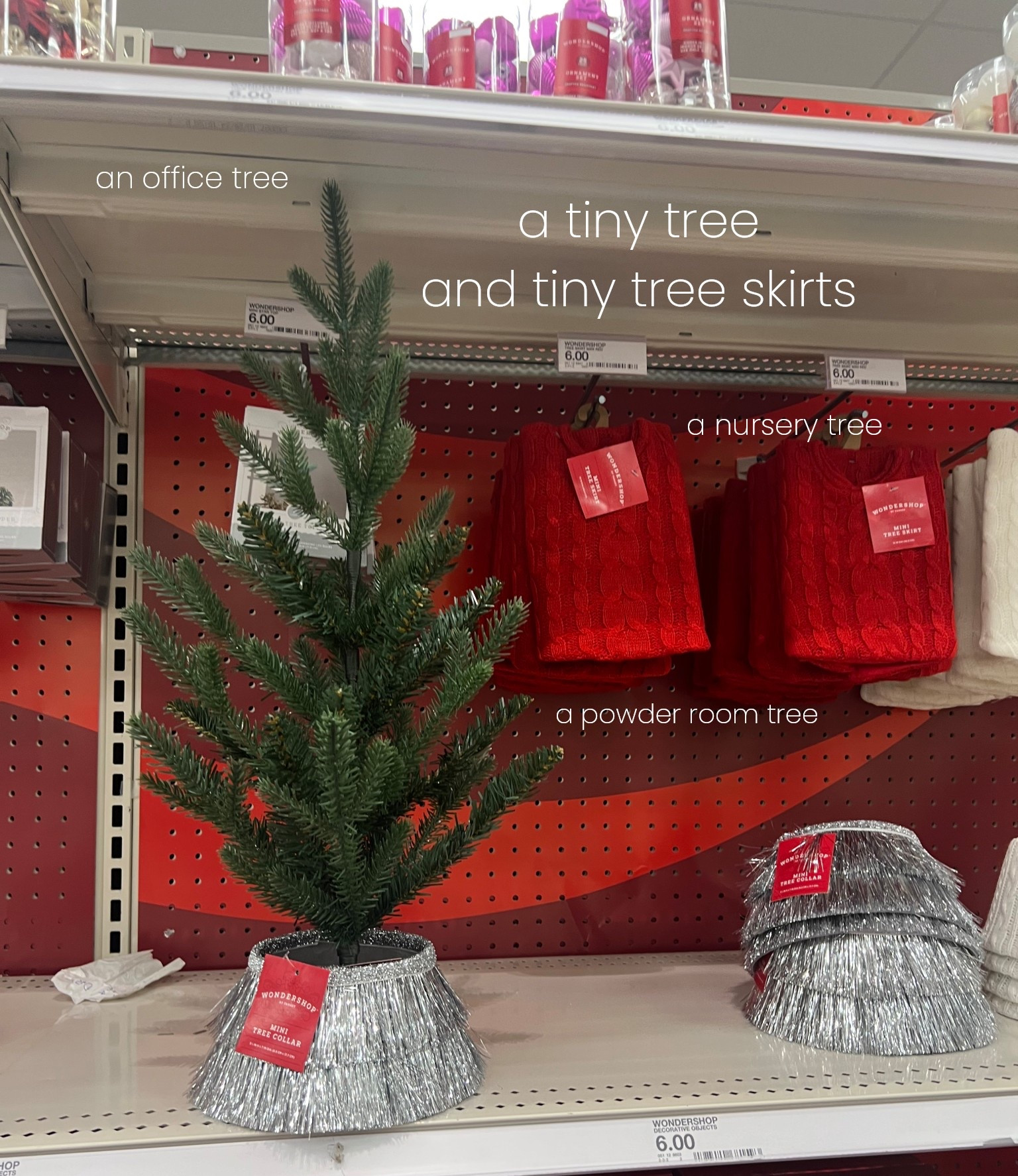 a tiny Christmas tree with tiny Christmas tree skirts #targetfind 

#LTKHome #LTKSeasonal #LTKHoliday