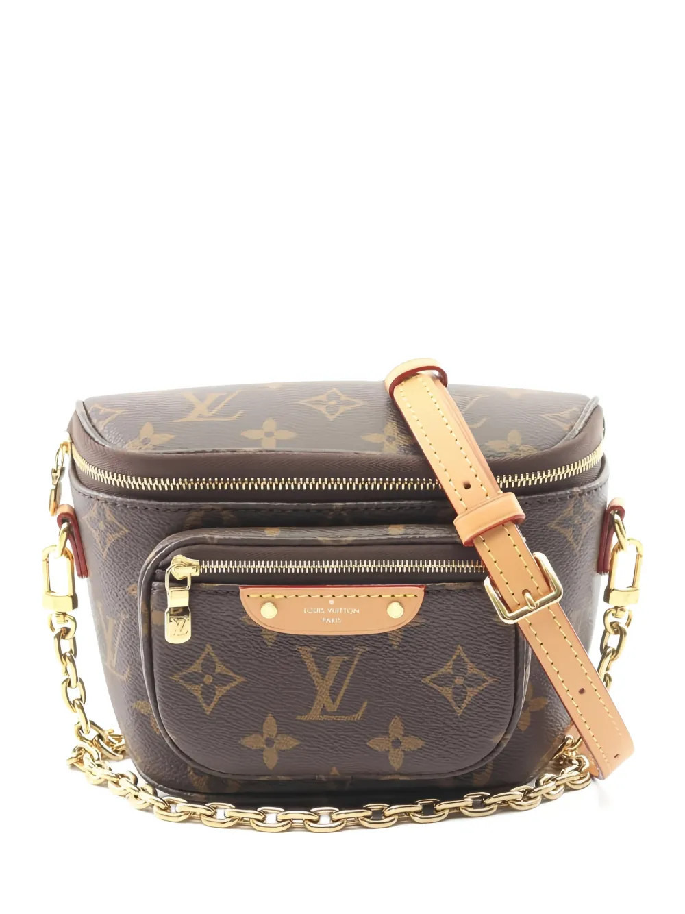 Louis Vuitton Pre-Owned 2021s mini Bumbag monogram shoulder bag - Brown | Farfetch Global