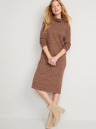 Long-Sleeve Turtleneck Midi Sweater Shift Dress for Women | Old Navy (US)