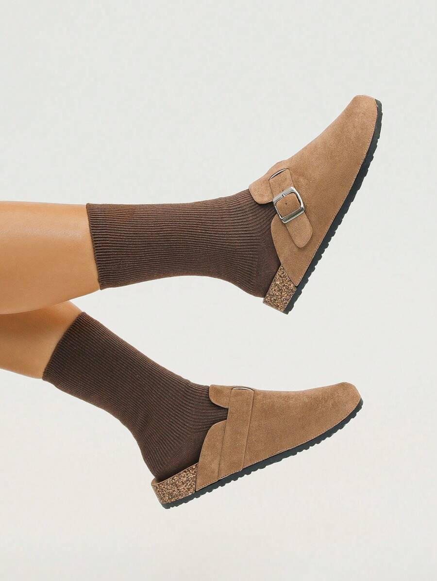 Women's Flat Slipper Sandals With Covered Toes, Comfortable Minimalist Slides, Versatile Texture-... | SHEIN