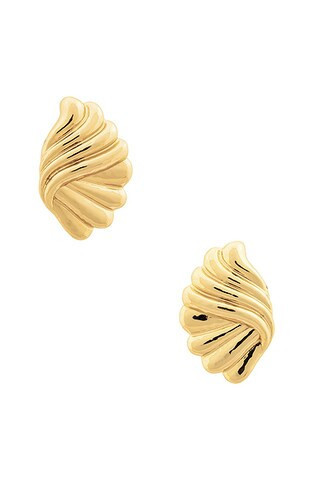 VALERE Irina Earrings in Gold - Metallic Gold. Size all. | FWRD 