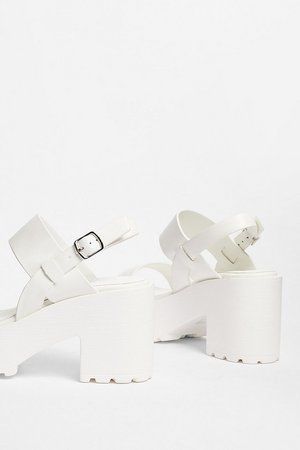 Faux leather Cleated chunky 2 part sandals | NastyGal (US & CA)