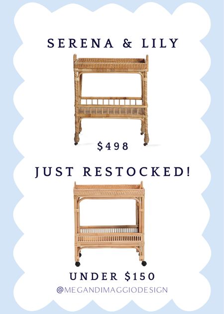 Yay!! This Serena & Lily south seas bar cart dupe is FINALLY back in stock!! Snag it for under $150 here!! 🤯🙌🏻🛒🏃🏼‍♀️💨

#LTKfamily #LTKhome #LTKsalealert