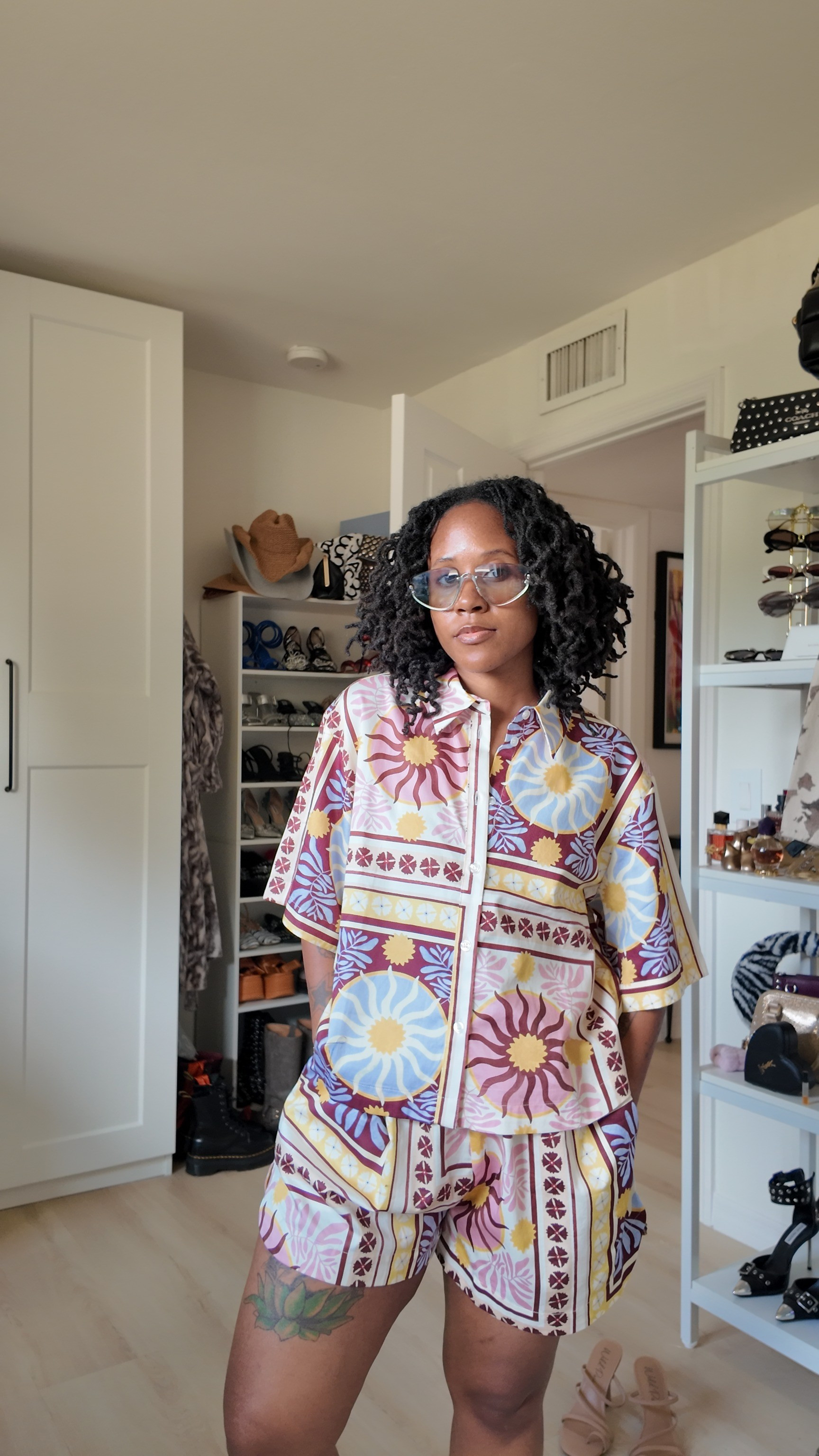 I am wearing a size medium in the h&m set ##summeroutfits 

