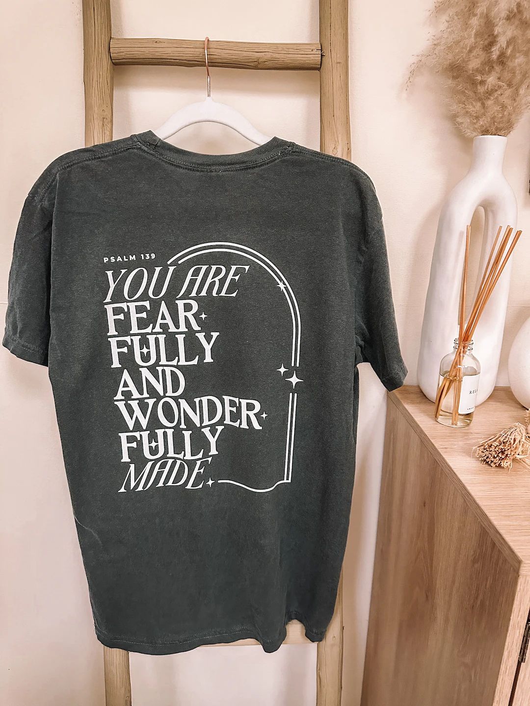 Graphic Fearfully & Wonderfully Made Tee | Screen Transfer Graphic tshirt | Christian apparel | C... | Etsy (US)