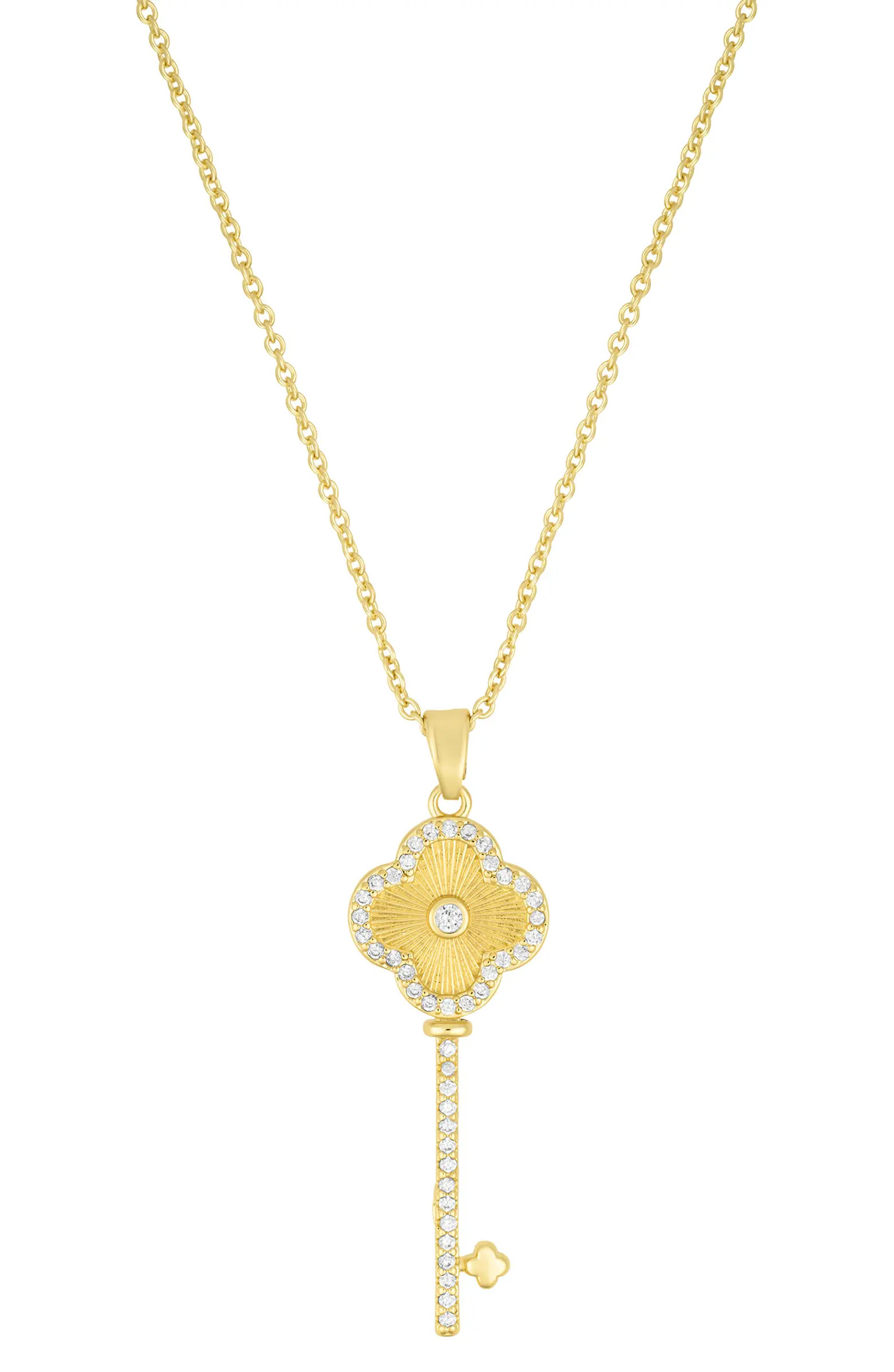 Adornia Pavé Clover Key Pendant Necklace | Nordstromrack | Nordstrom Rack