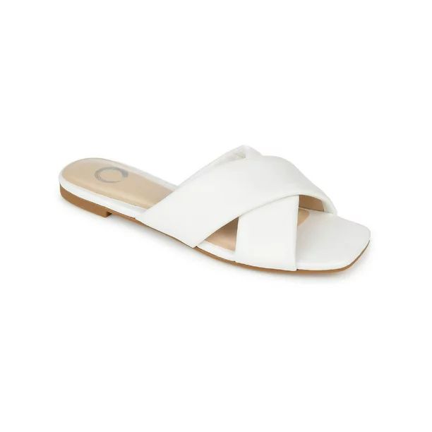 Journee Collection Womens Carlotta Slide Flat Sandals | Walmart (US)