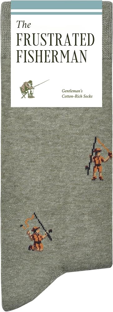The Frustrated Fisherman - Funny Fishing Socks - Funny Fishing Gift for Men - 1 Pair, Size 7 to 1... | Amazon (UK)