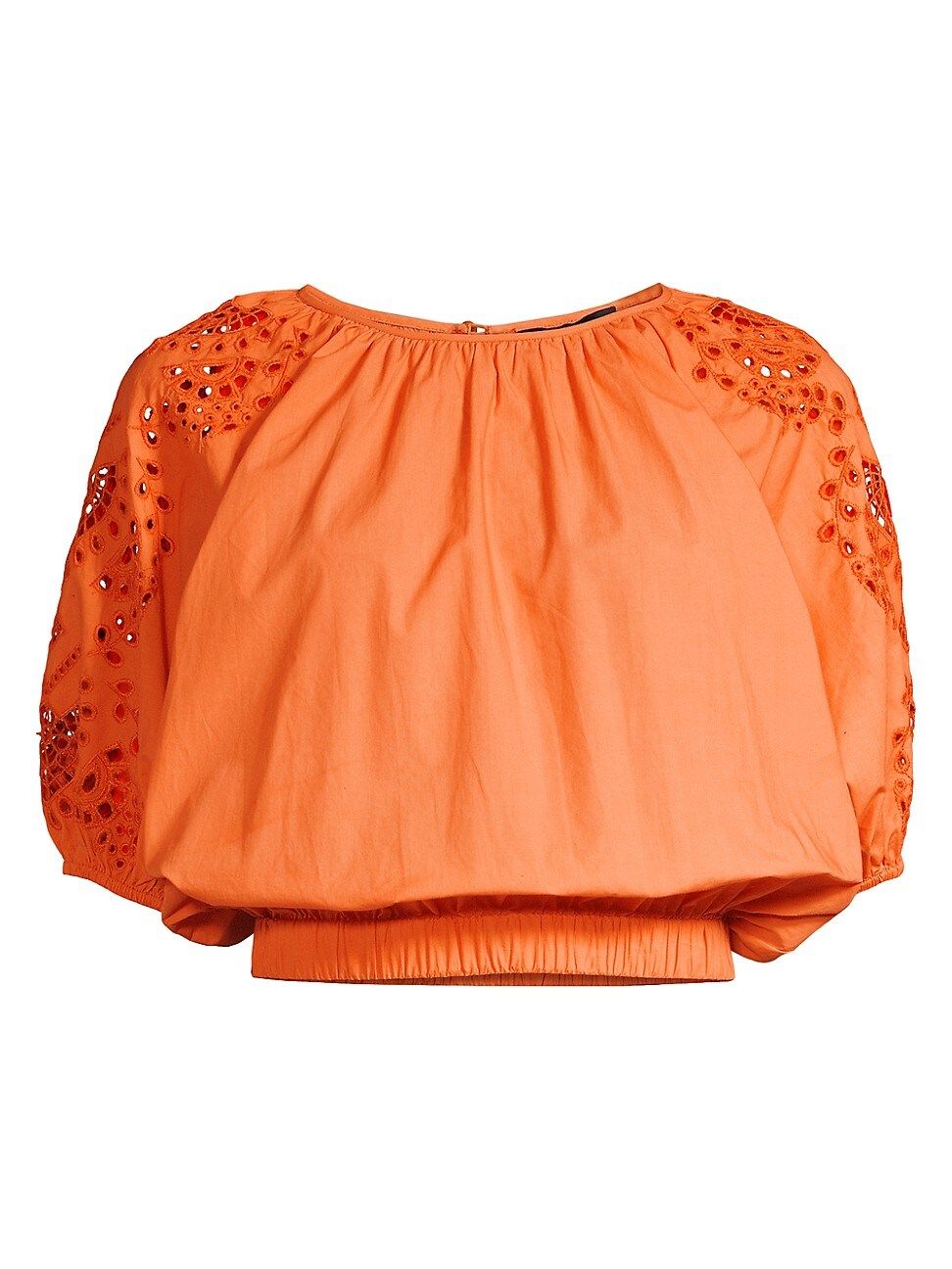Seventy Women's Eyelet Poplin Crop Top - Arancione - Size 8 | Saks Fifth Avenue