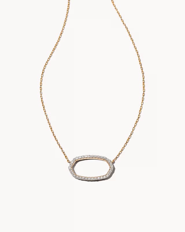 Elisa 14k Yellow Gold Open Frame Pendant Necklace in White Diamond | Kendra Scott