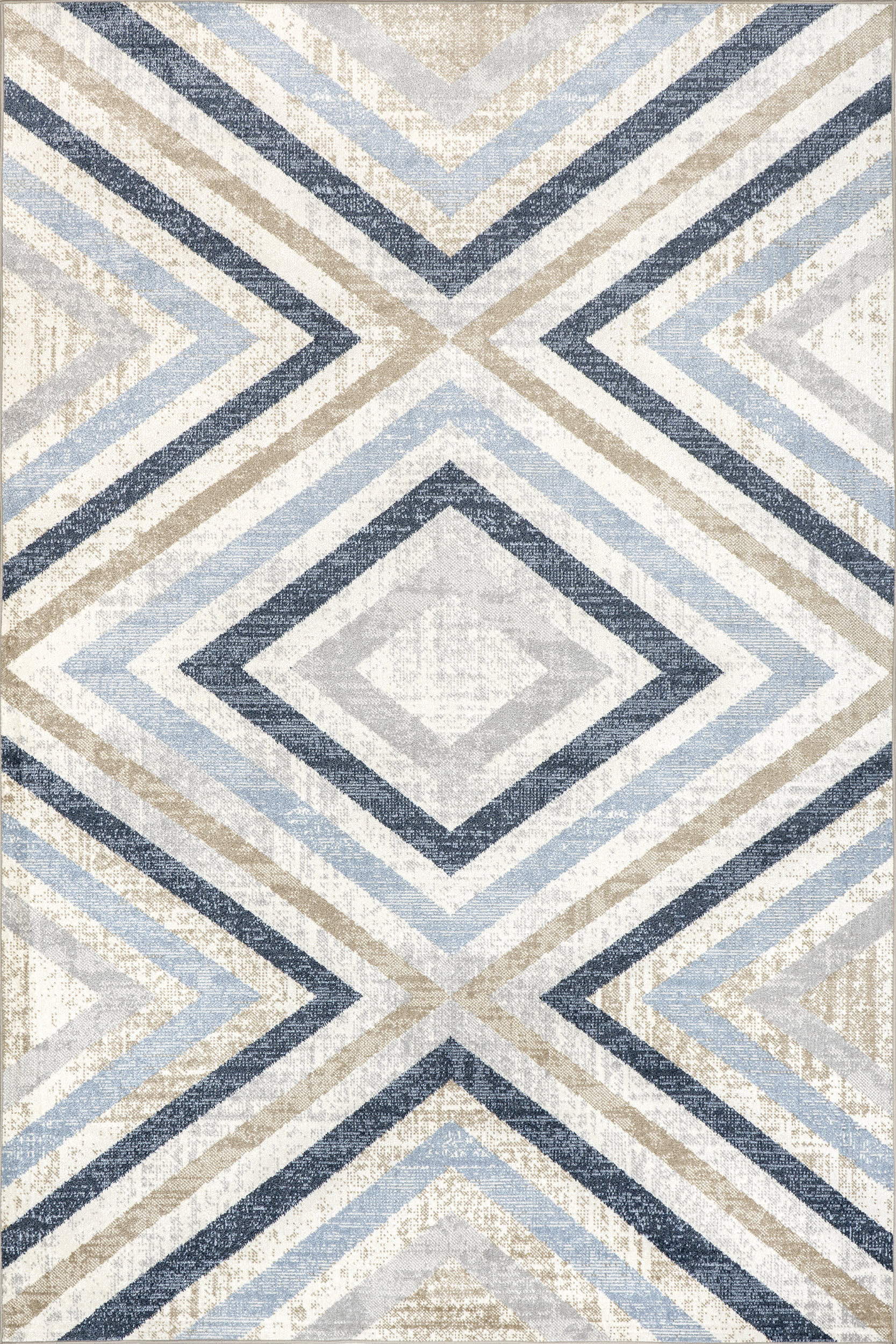 Blue Reeba Washable Distressed 8' 8"" x 12' 6"" rug | Rugs USA