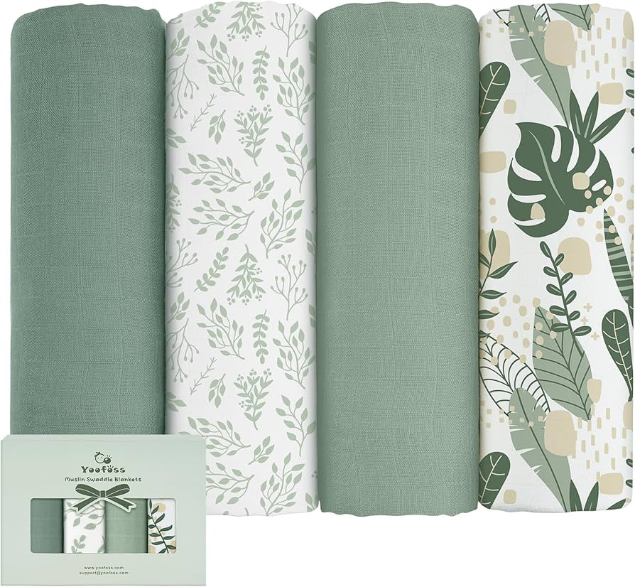 Yoofoss Muslin Swaddle Blankets, 4-Pack Receiving Blankets for Baby Boys and Girls, 47 x 47 Inche... | Amazon (US)
