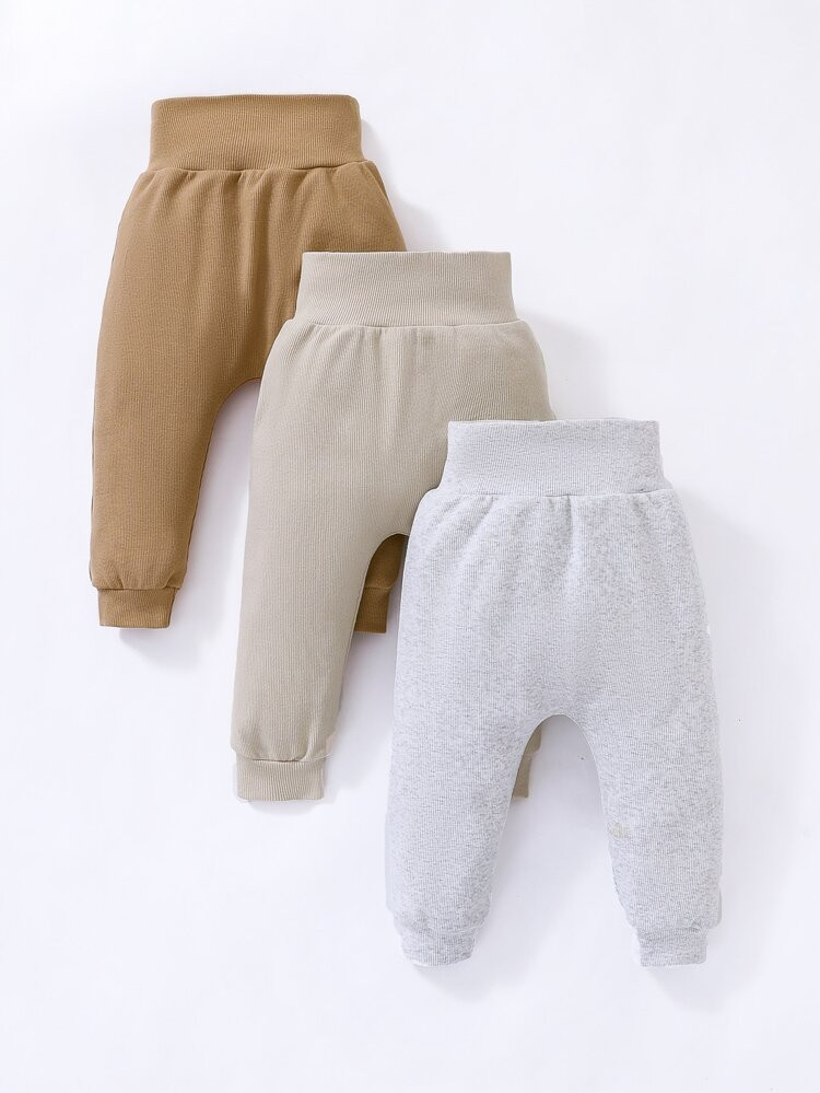 Baby 3pcs Ribbed Knit Pants | SHEIN