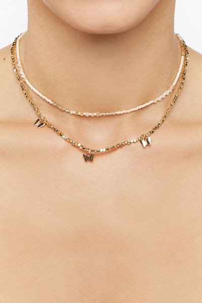 Butterfly Charm Necklace Set | Forever 21