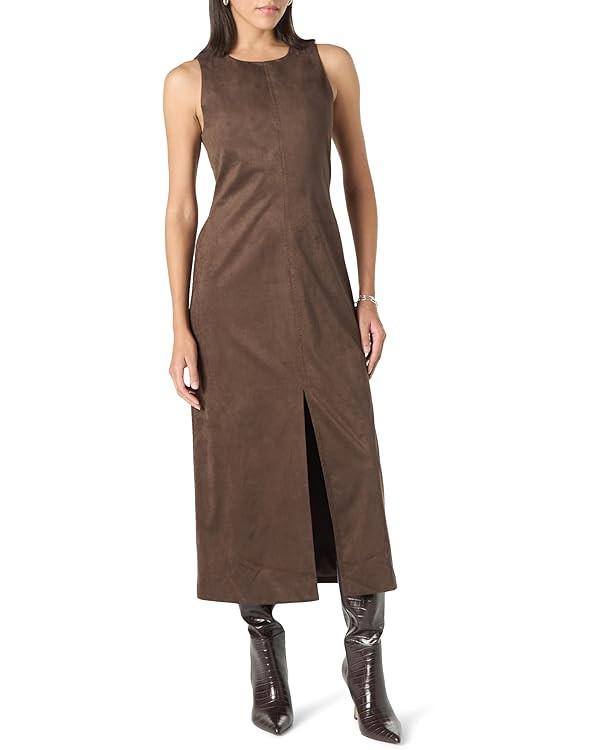 The Drop Women's Mina Faux Suede Maxi Dress with Front Slit Detail | Amazon (US)