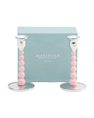 2pk 6.75in Pearled Recycled Taper Candle Holder Set | Mother's Day Gifts | Marshalls | Marshalls