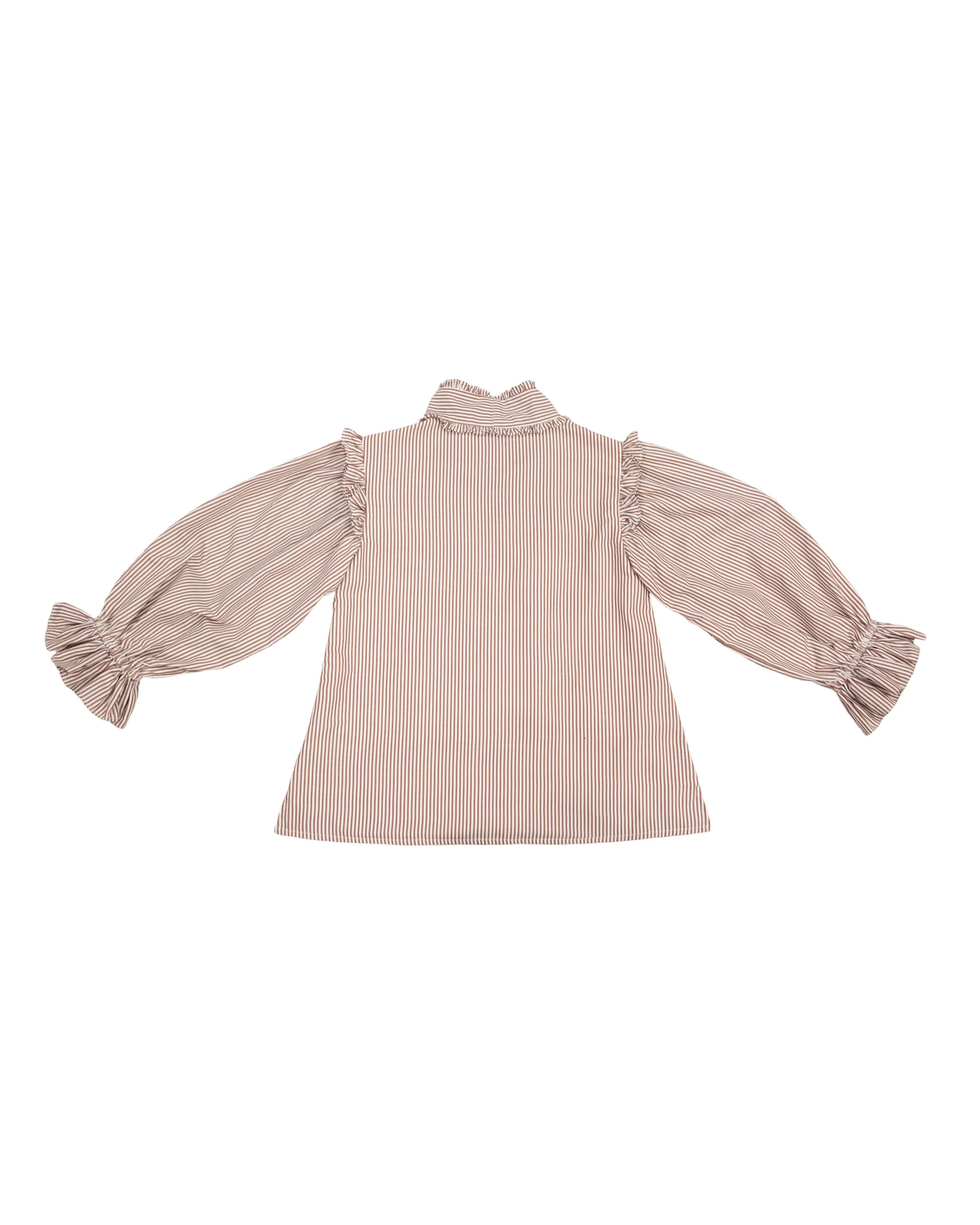 Josie Mae Top in chocolate stripe | Elizabeth Wilson Designs