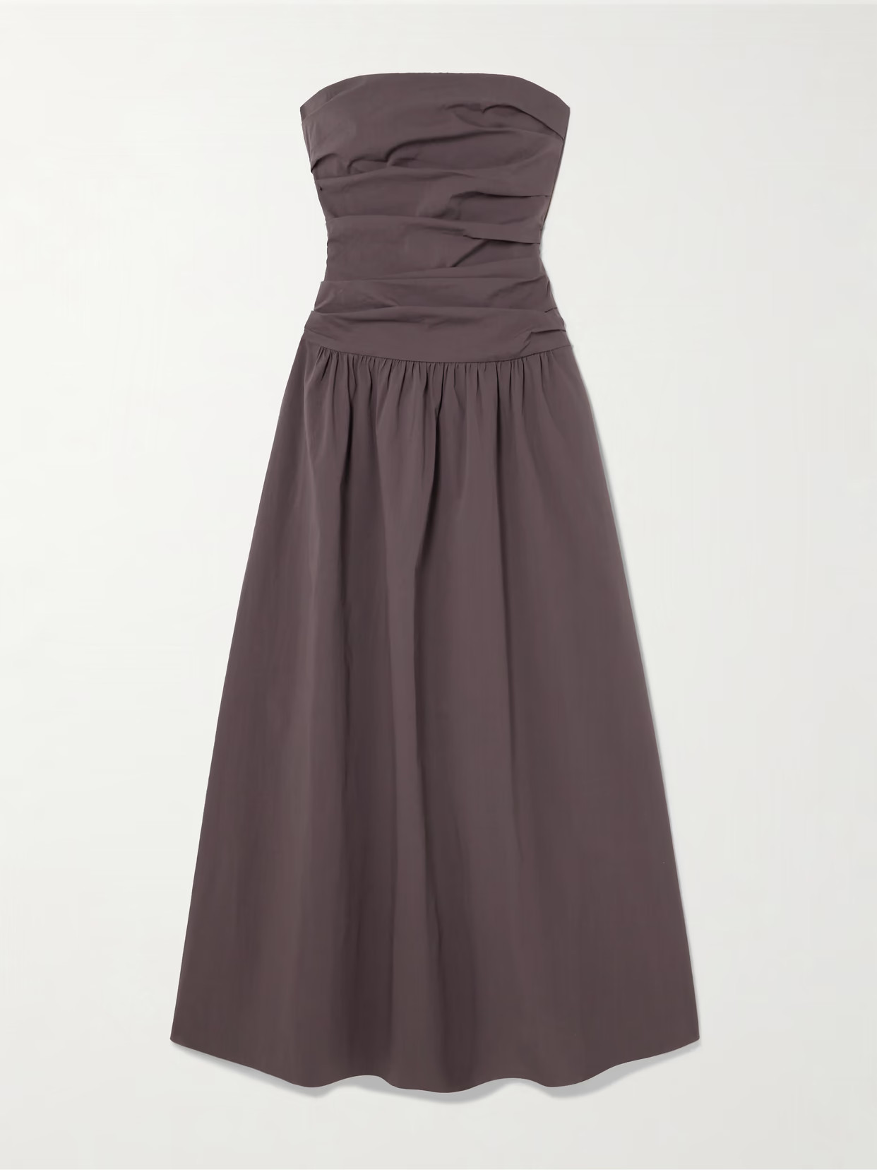 ST. AGNI - Strapless Tie-back Crinkled Cotton-blend Maxi Dress - Purple | NET-A-PORTER (US)
