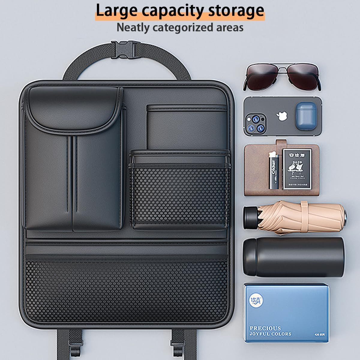 Backseat Car Organizer,5 Storage Pocketscar Seat Organizer,Car Storage Organizer with Foldable Fo... | Amazon (US)