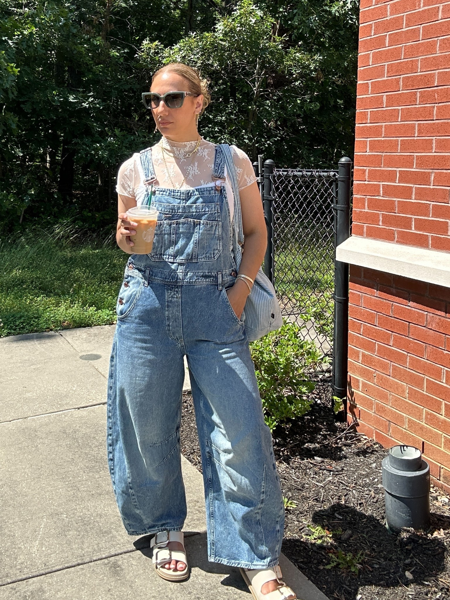 Barrel leg overalls from the Gap and lace top from Amazon in size medium 

#LTKSummerEdit 

#LTKStyleTip #LTKShoeCrush