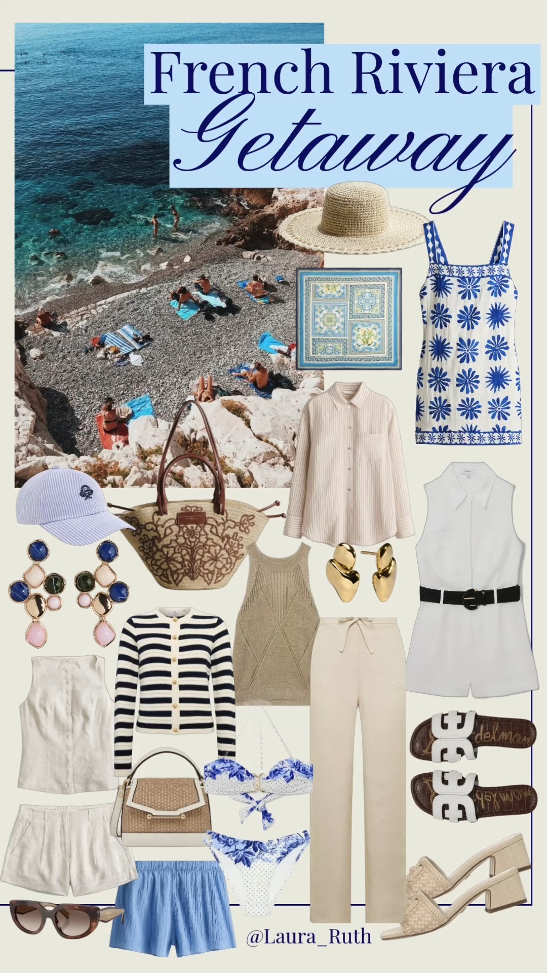 🇫🇷 French Riviera Getaway Capsule Wardrobe 🌊💙 Think breezy linen separates, coastal blue prints, chic swimwear, raffia accessories, timeless neutrals, and effortless pieces you can mix and match all vacation long. Perfect for Europe trips, seaside escapes, yacht days, beach clubs, coastal strolls, and sunset dinners by the water.

#LTKsummer #LTKtravel #LTKswimwear