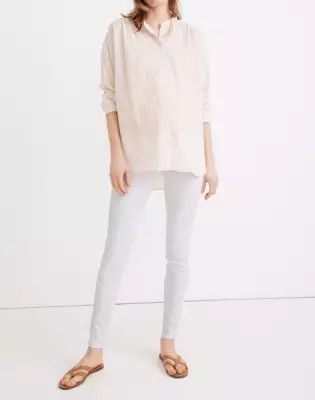 Maternity Side-Panel Skinny Jeans in Pure White: Adjustable Edition | Madewell
