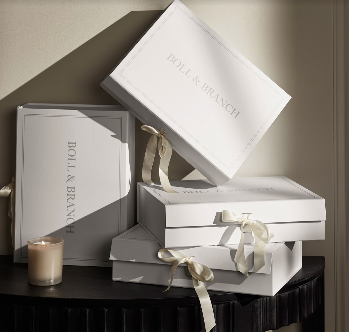 White/Shore Percale Banded Sheet Set | Boll & Branch