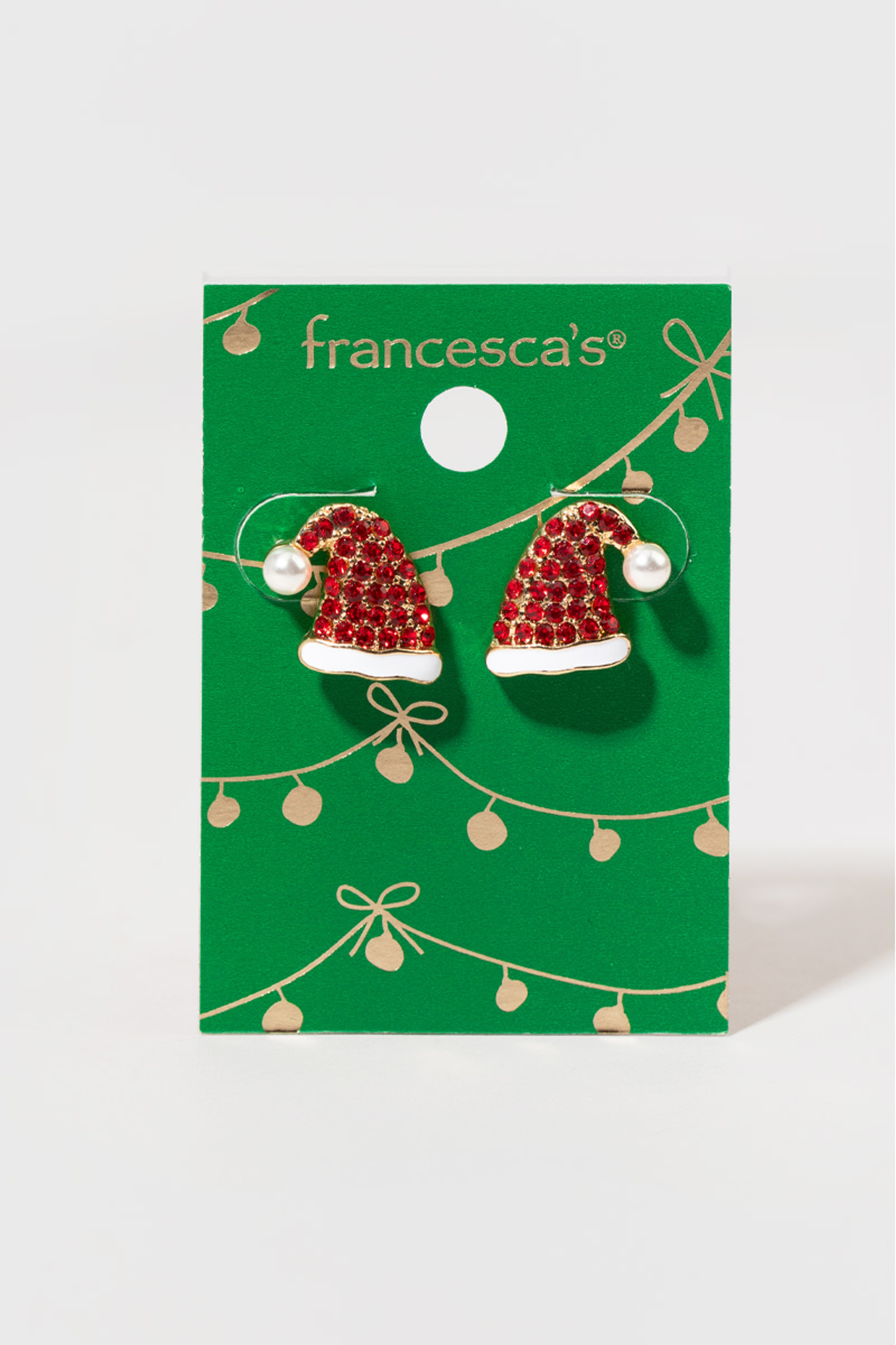 Santa Hat Stud Earrings | Francesca's