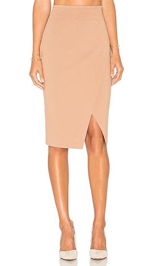 KENDALL + KYLIE Compact Overlap Pencil Skirt in Macaroon | Revolve Clothing
