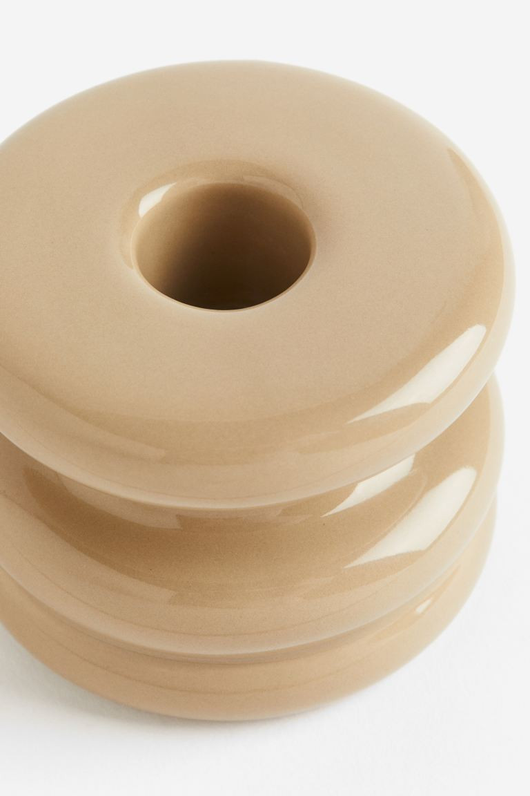 Stoneware Candlestick - Beige - Home All | H&M US | H&M (US + CA)
