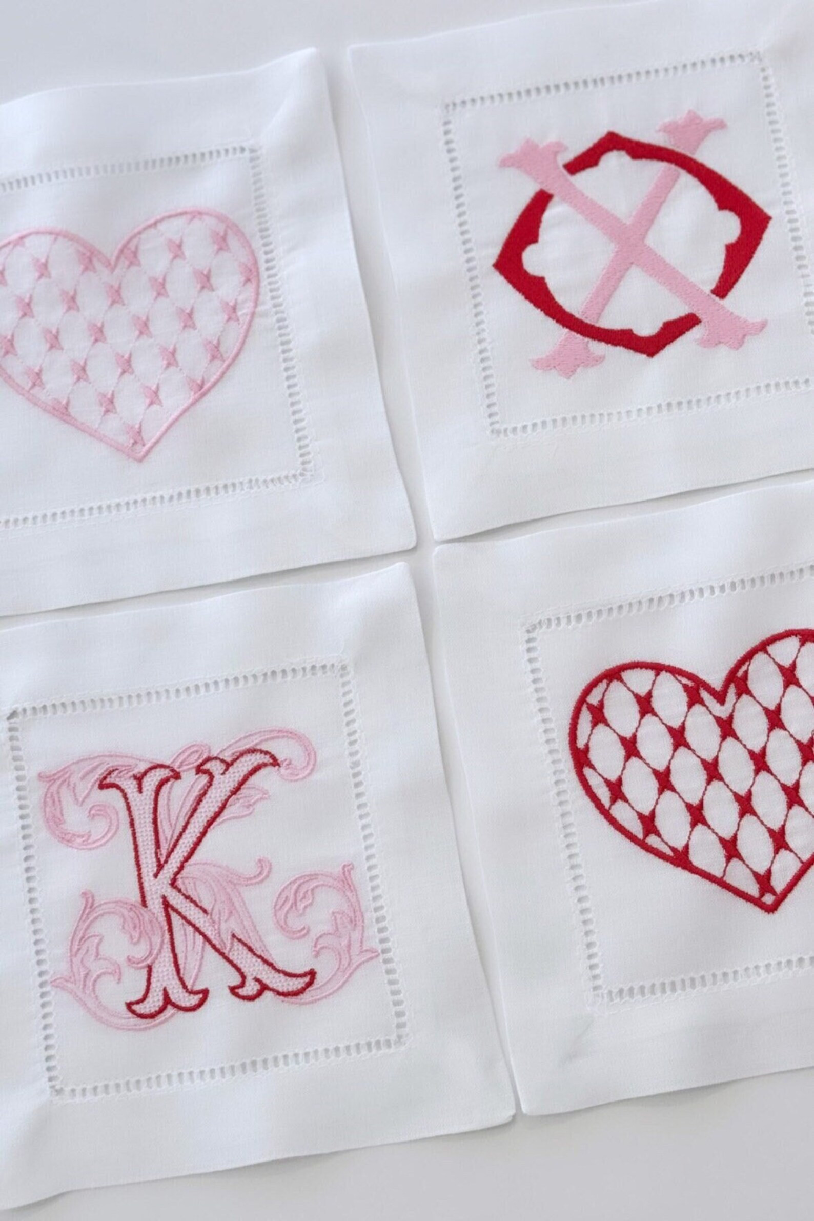 Valentine Monogrammed Cocktail Napkins, Choose Set of 2, 4, 6, or 8, Personalized Napkin, Beverag... | Etsy (US)