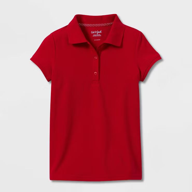 Girls' Short Sleeve Pique Uniform Polo Shirt - Cat & Jack™ | Target