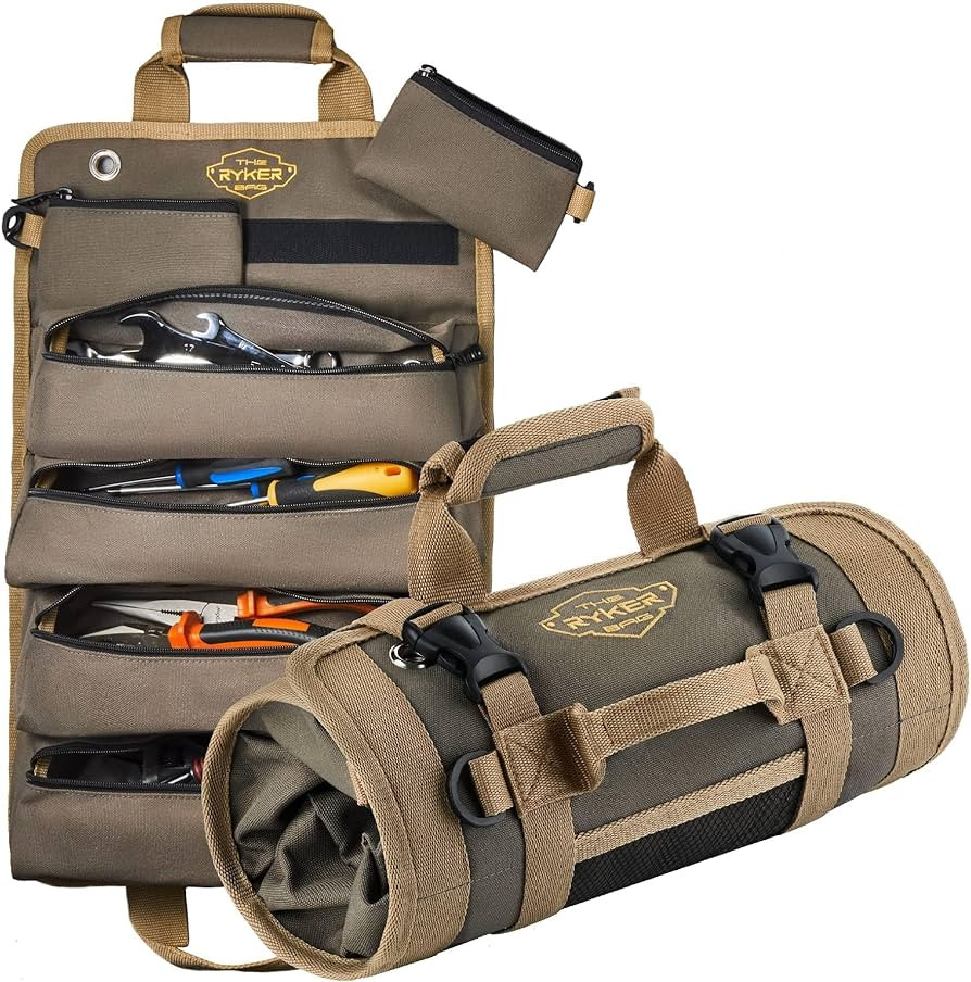 The Ryker Bag Tool Organizers - Small Tool Bag W/Detachable Pouches, Heavy Duty Roll Up Tool Bag ... | Amazon (US)