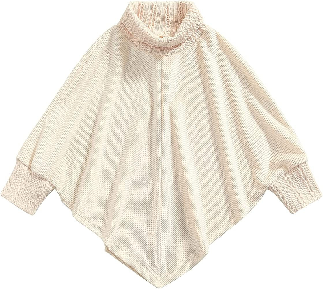 Hnyenmcko Toddler Baby Girls Cable Knit Sweaters Poncho Turtleneck Cloak Cape Kids Knitted Pullov... | Amazon (US)