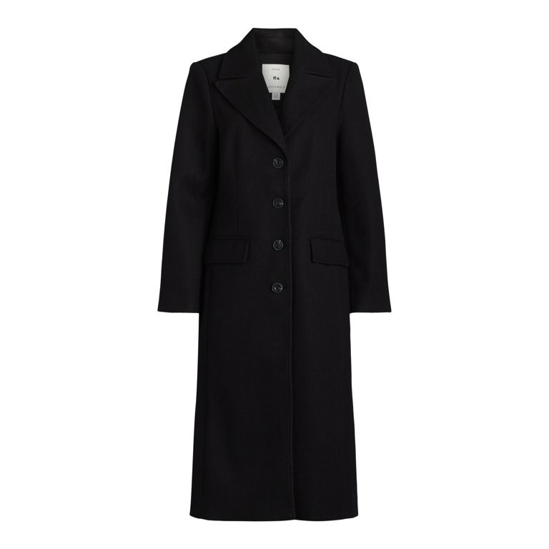 Free Assembly Women’s Faux Wool Long Coat, Sizes XS-XXXL | Walmart (US)
