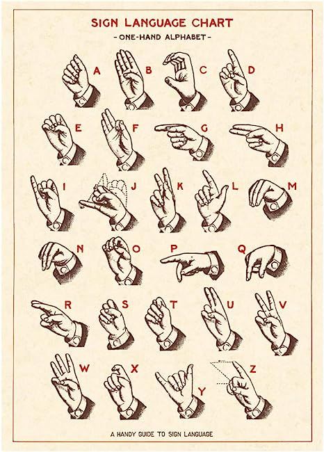 Cavallini Papers & Co. Inc, Sign Language Chart, 20x28 inches (WRAP/SIG) | Amazon (US)