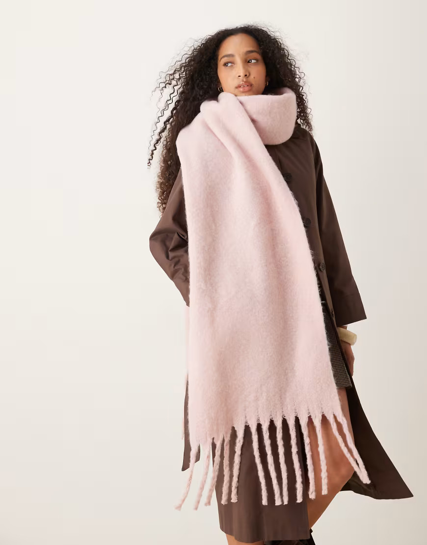 My Accessories supersoft oversized blanket scarf in pale pink | ASOS (Global)