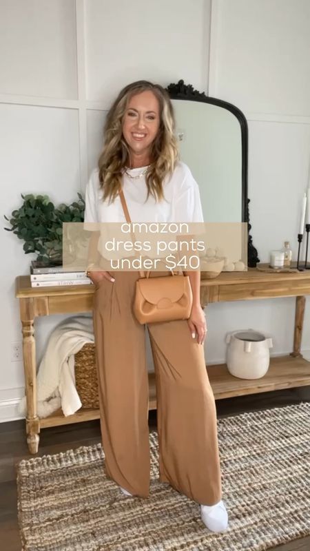 Amazon fashion amazon finds work pants work outfit camel color rose tan color size medium regular length work fashion office outfit corporate style business casual date outfit 

#LTKworkwear #LTKunder50