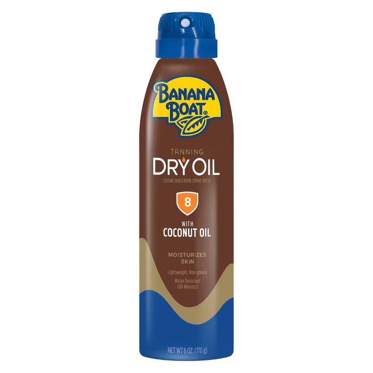 Banana Boat Dry Oil Clear Sunscreen Spray - SPF 8 - 6oz | Target
