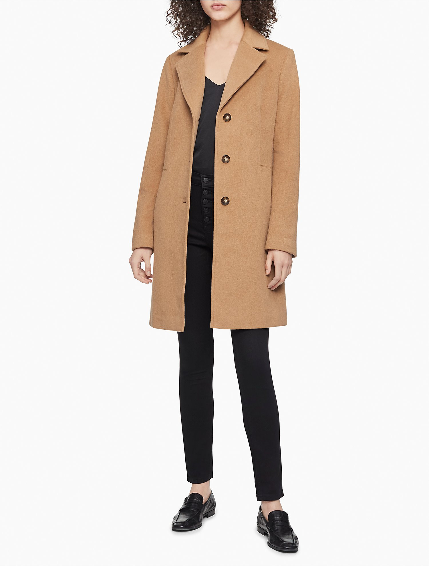 Solid Notch Lapel 3-Button Walker Coat | Calvin Klein | Calvin Klein (US)